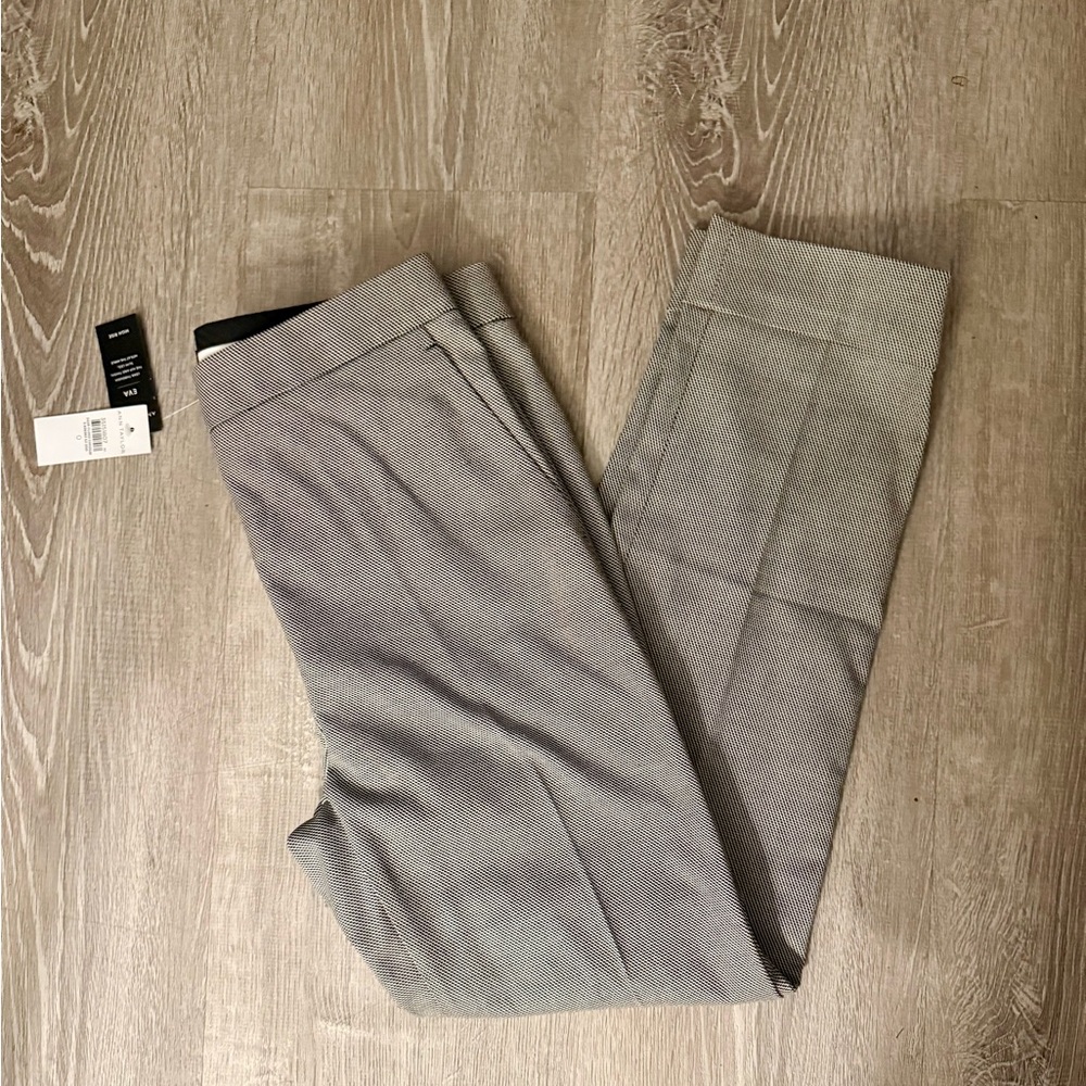 Ann Taylor High Rise Eva Ankle Pant - Black and White
